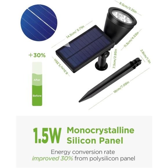 Solar Lights for Outside, Solar Lights Outdoor Waterproof Solar Garden Yard - Picture 5 of 7